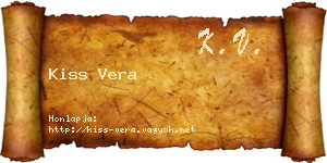 Kiss Vera névjegykártya